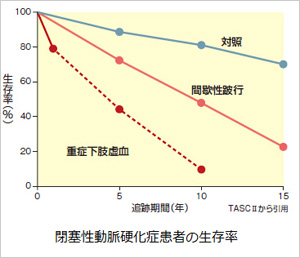 閉塞性動脈硬化症患者の生存率